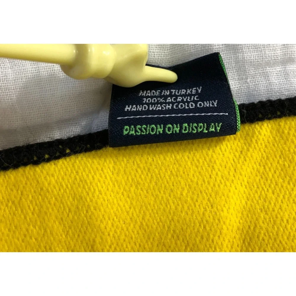 Diehard Scarf Oglethorpe University Unisex Black Yellow White Reversible‎ Fringe